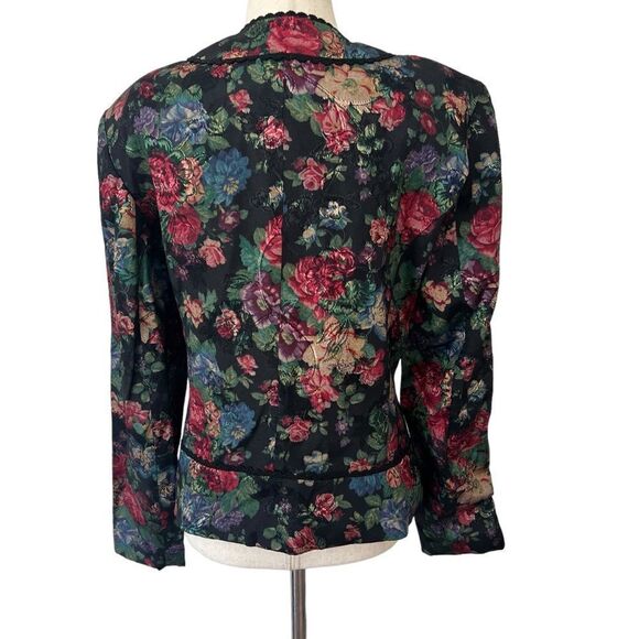 Vintage Talbots Sara Campbell Floral Shoulder Pad Jacket - Picture 4 of 6